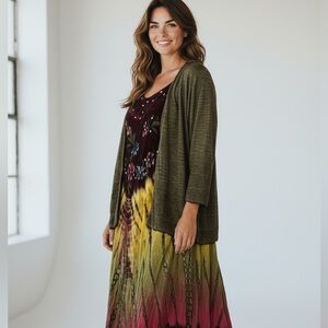 NEW Croft and Barrow Cardigan and Boho Dress Outfit Set Plus Size